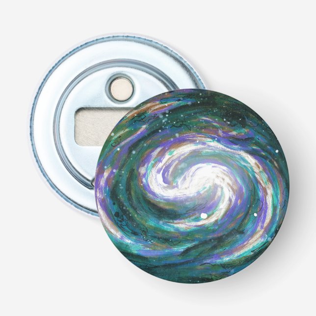 Abrebotellas Galaxia esmeralda y púrpura (Anverso)