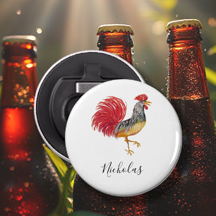 Abrebotellas Gallo de Acuarela de Acción de Gracias Personaliza