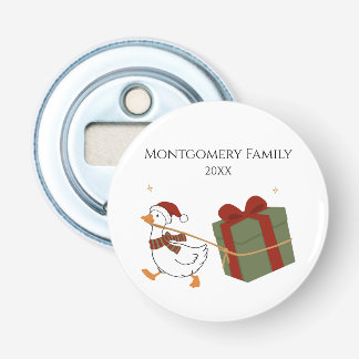 Abrebotellas Ganso Ladrón de Regalos de Navidad Personalizado
