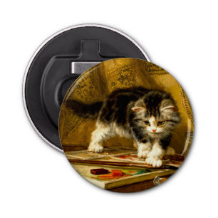 Abrebotellas Gatito con pintura y brochas