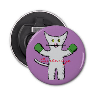 Abrebotellas Gatito del boxeo con las manoplas Thunder_Cove