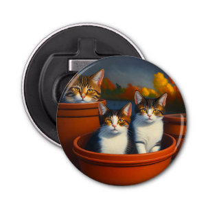 Abrebotellas Gatitos de planta de maceta, abertura de botellas