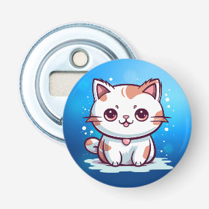 Abrebotellas Gato adorable al estilo Kawaii Clipart