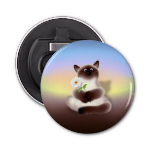 Abrebotellas Gato con flor