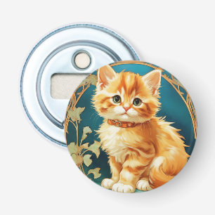 Abrebotellas Gato de Alphonse Mucha Art Nouveau