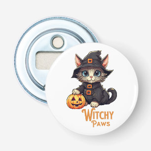 Abrebotellas Gato de Halloween Patas de Bruja