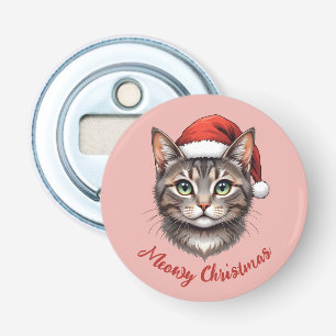 Abrebotellas Gato de Navidad Lindo Personalizado con Sombrero d