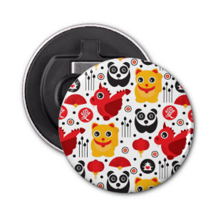 Abrebotellas Gato, dragón, y panda afortunados de China