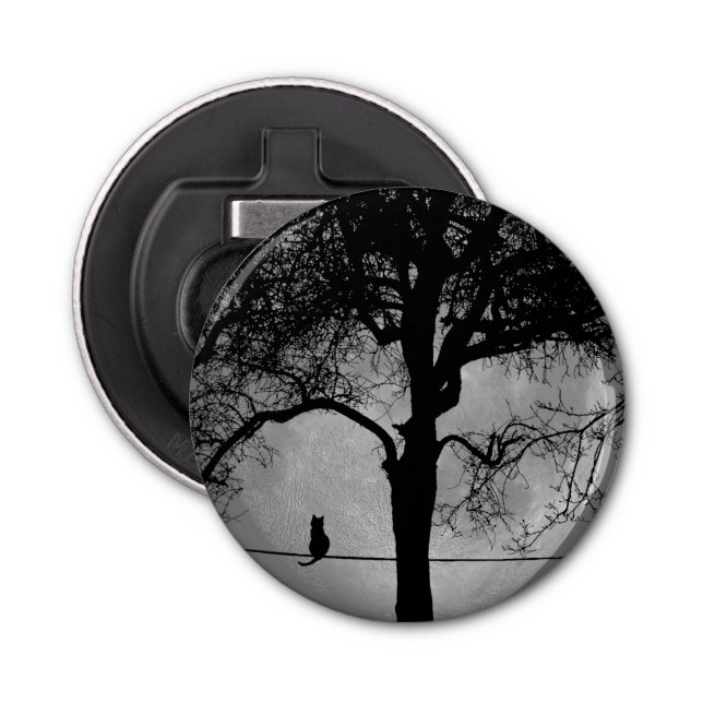 Abrebotellas Gato en una luna llena de cable (Anverso)