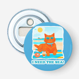 Abrebotellas Gato Jengibre en la Playa Necesito el Mar Verano