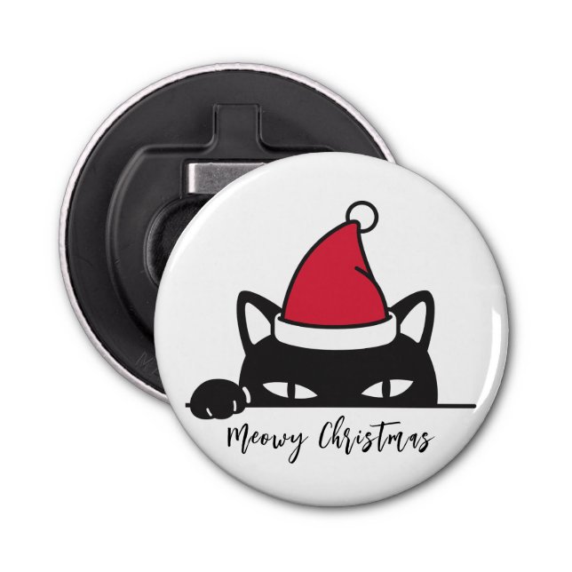 Abrebotellas Gato negro de Navidades divertidos (Anverso)