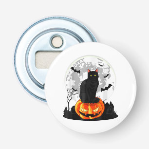 Abrebotellas Gato Negro En La Calabaza Completa Moon Costuma De
