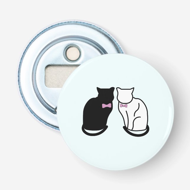Abrebotellas Gato negro y blanco (Anverso)