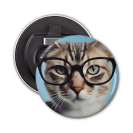 Abrebotellas Gato vistiendo gafas