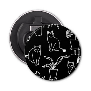 Abrebotellas Gatos blancos en negro