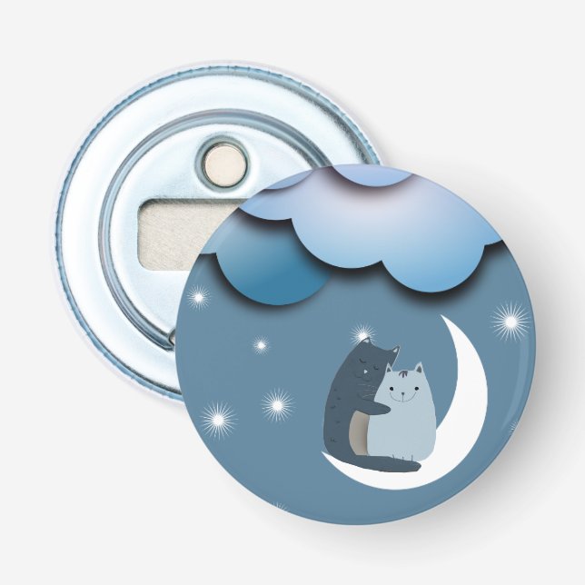 Abrebotellas Gatos burdos se burlan del arte lunar (Anverso)