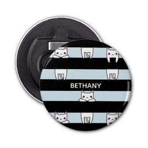 Abrebotellas Gatos de escalada en rayas personalizadas