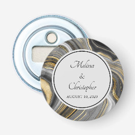 Abrebotellas Geode moderno de oro y de Agate Gris