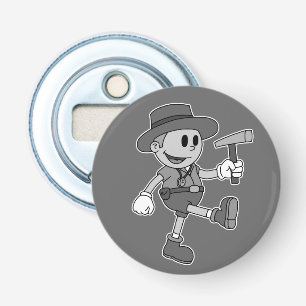 Abrebotellas Geólogo Personalizado retro (blanco y negro)