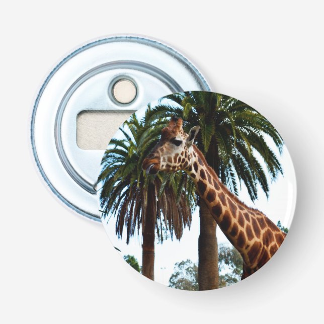 Abrebotellas Giraffe Graciosa Con Una Frambuesa, (Anverso)