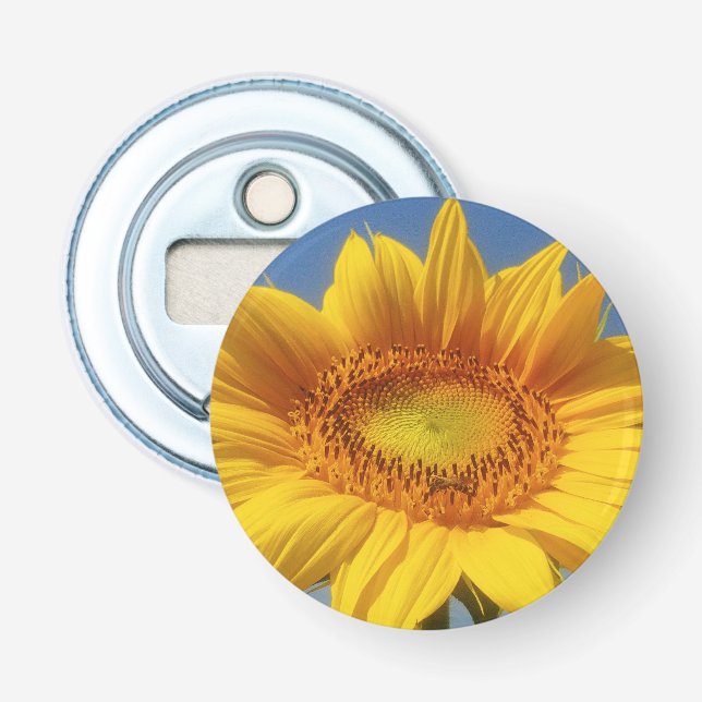 Abrebotellas Girasol amarillo (Anverso)
