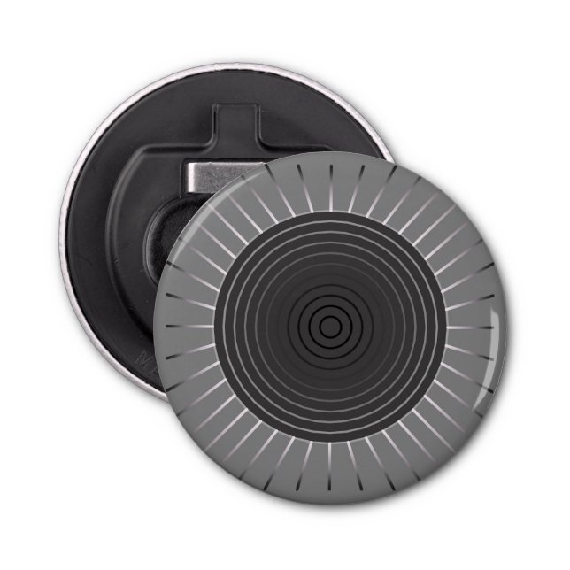 Abrebotellas Giro geométrico moderno - Gris Hematita oscuro (Anverso)