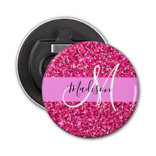 Abrebotellas Glam Girly Purpurina rosado caliente Sparkles Nomb