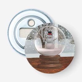 Abrebotellas Globo de la nieve del muñeco de nieve