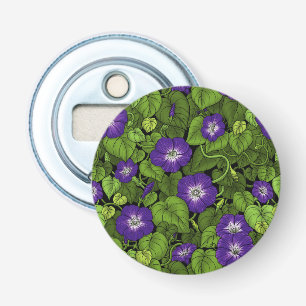 Abrebotellas Gloria matutina en morado y verde