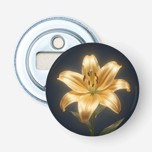 Abrebotellas Glowing golden lily flower (Anverso)