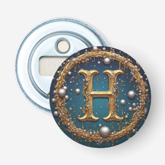 Abrebotellas Golden Monogram Initial Letter H
