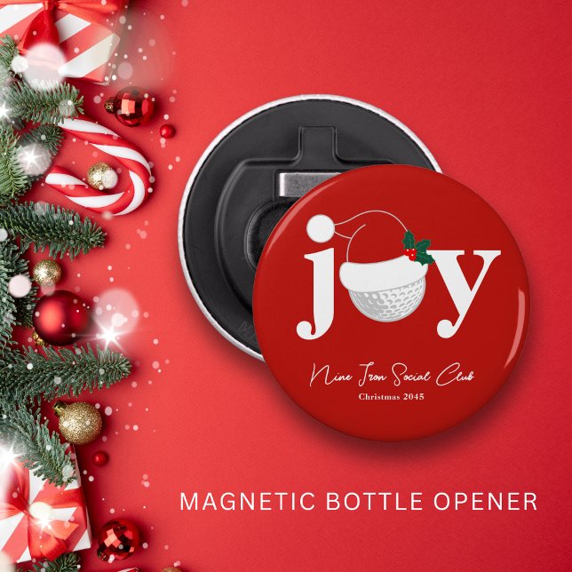 Abrebotellas Golf Club Christmas Party Favor Joy Modern Red (Festive golf party favor with modern flair 🎁
Personalize with your name or event.)