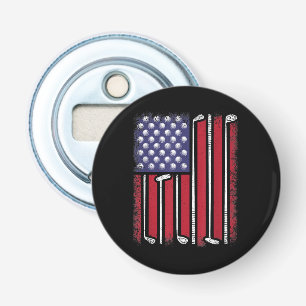 Abrebotellas Golf Divertido Bandera Americana Jugador de Golf V