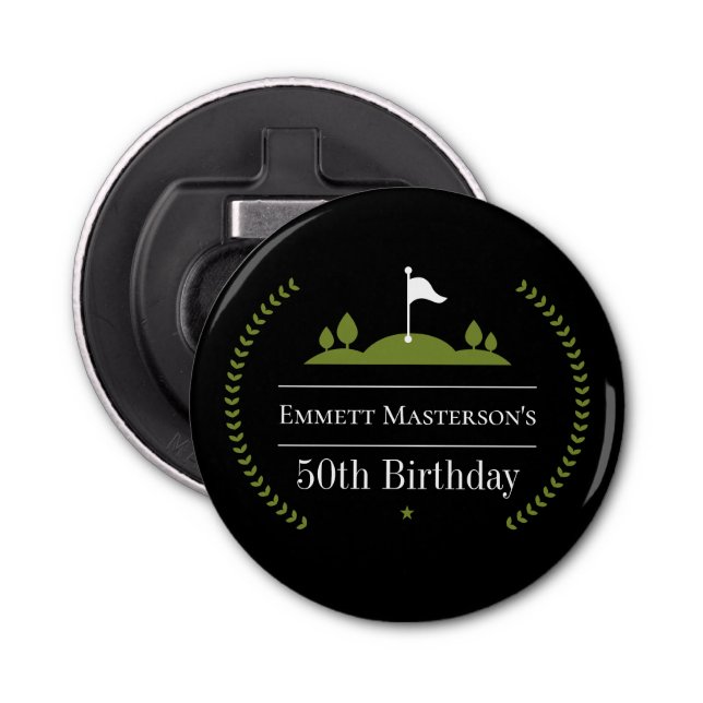 Abrebotellas Golf moderno y de lujo 50 cumpleaños Golf negro (Anverso)