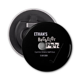 Abrebotellas Golfista blanco negro - Partido de solteros - Golf