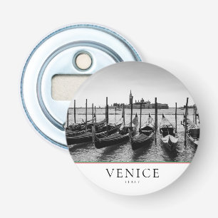 Abrebotellas Góndolas en Venecia en blanco y negro con texto