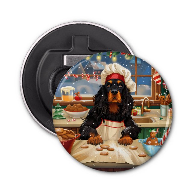 Abrebotellas Gordon Setter Holiday Baking: Navidades festivos (Anverso)