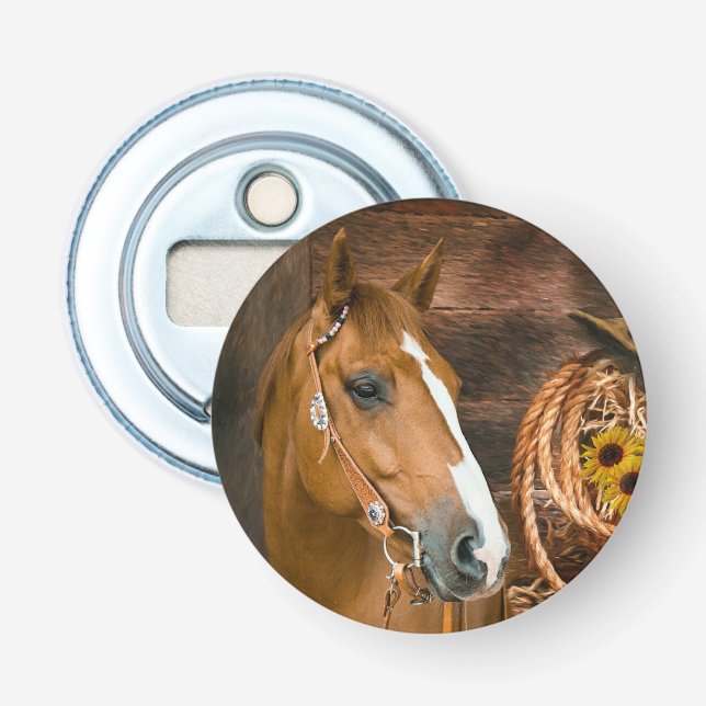 Abrebotellas Gorra Lasso Sunflowers de Cowboy Occidental (Anverso)