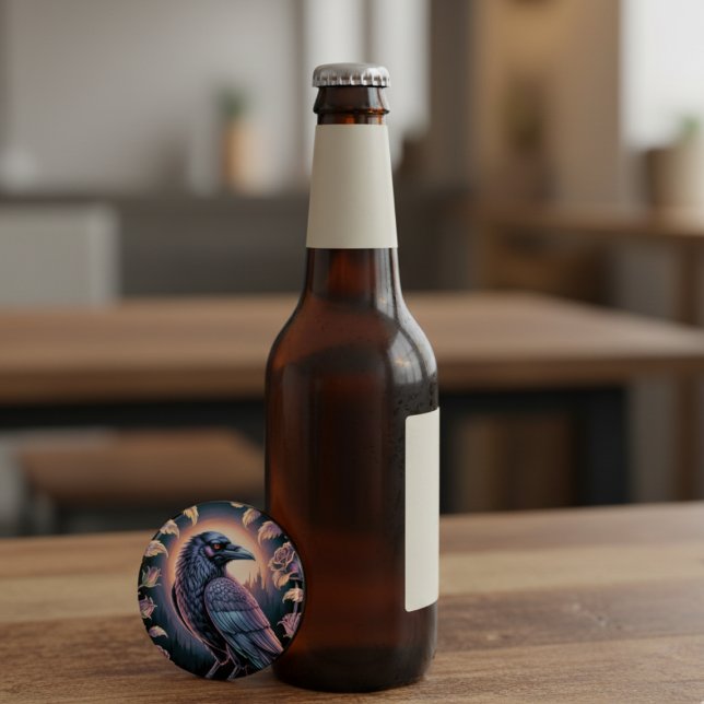 Abrebotellas Gothic Raven  (Gothic black raven bottle opener)
