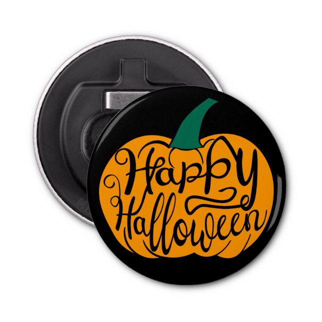 Abrebotellas Grabación feliz de Halloween con calabaza tallada (Anverso)