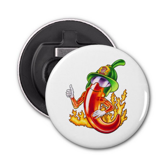 Abrebotellas Gracioso Bombero Chili En Fuego Da Muñecas (Anverso)