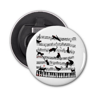 Abrebotellas Gracioso Cat Music Note, Regalo Para Piano Player,