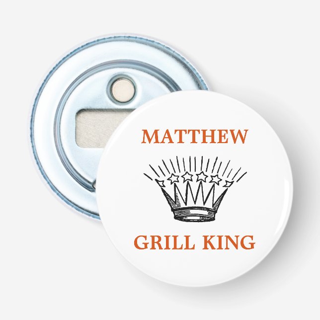 Abrebotellas Gracioso de Grill King personalizado (Anverso)
