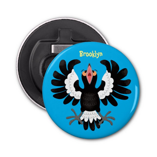 Abrebotellas Gracioso ilustracion de personalizado magpie austr (Anverso)