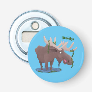 Abrebotellas Gracioso ilustracion personalizado de alce feliz