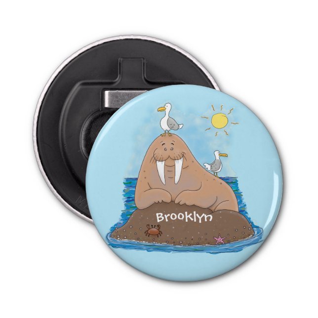 Abrebotellas Gracioso ilustracion personalizado de moras felice (Anverso)