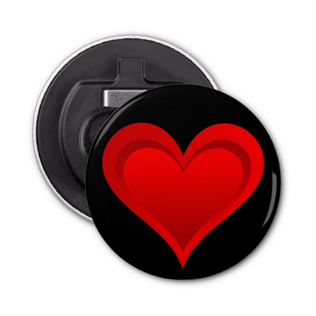 Abrebotellas Gradientes CORAZÓN DE AMOR ROJO + tu texto e ideas (Anverso)