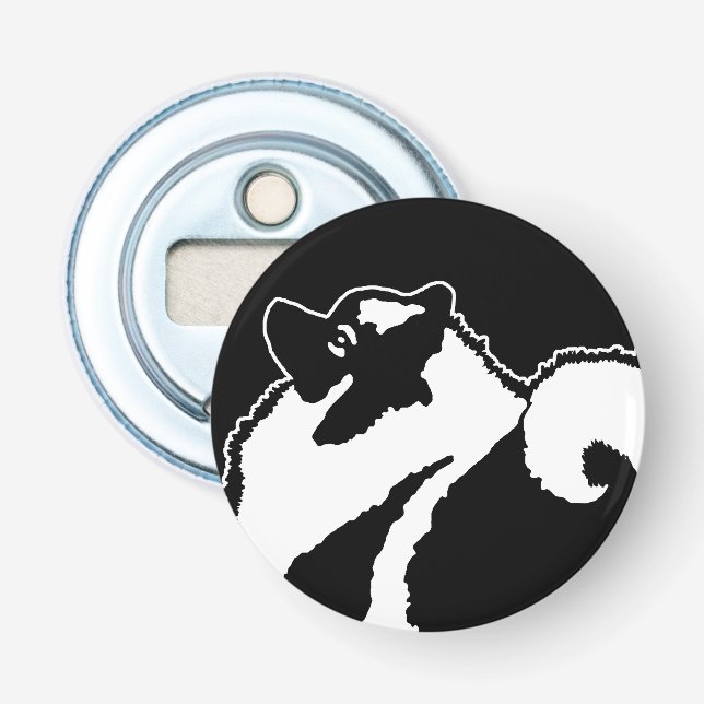 Abrebotellas Gráficos de Keeshond - Arte de perro original lind (Anverso)