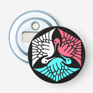 Abrebotellas Gránas japonesas, coral, turquesa y negro