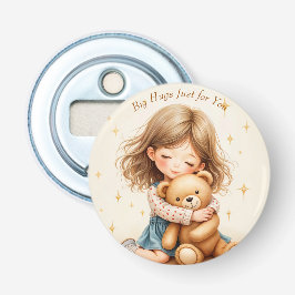 Abrebotellas Grandes abrazos Chica lindo abrazando la hoja de p